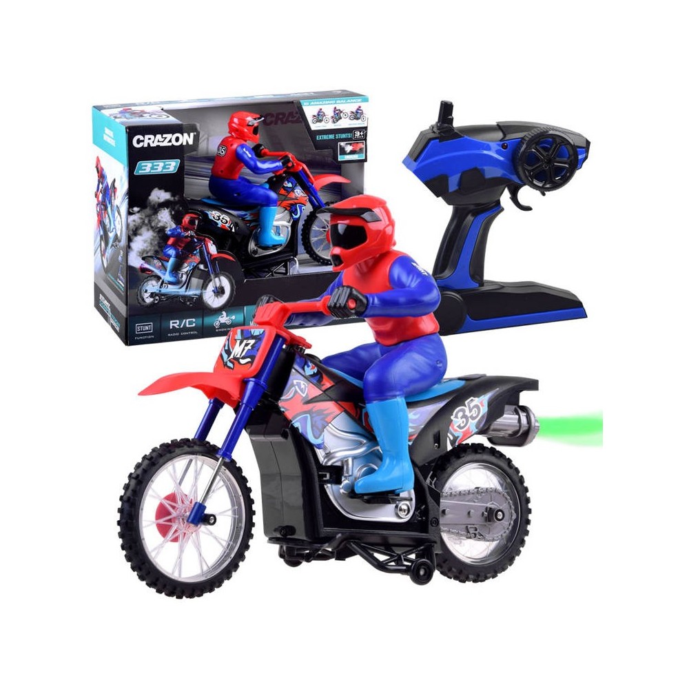 JOKO RC Veľká Motorka Cross s DYMOM na diaľkové ovládanie 35cm, so svetlom a zvukom