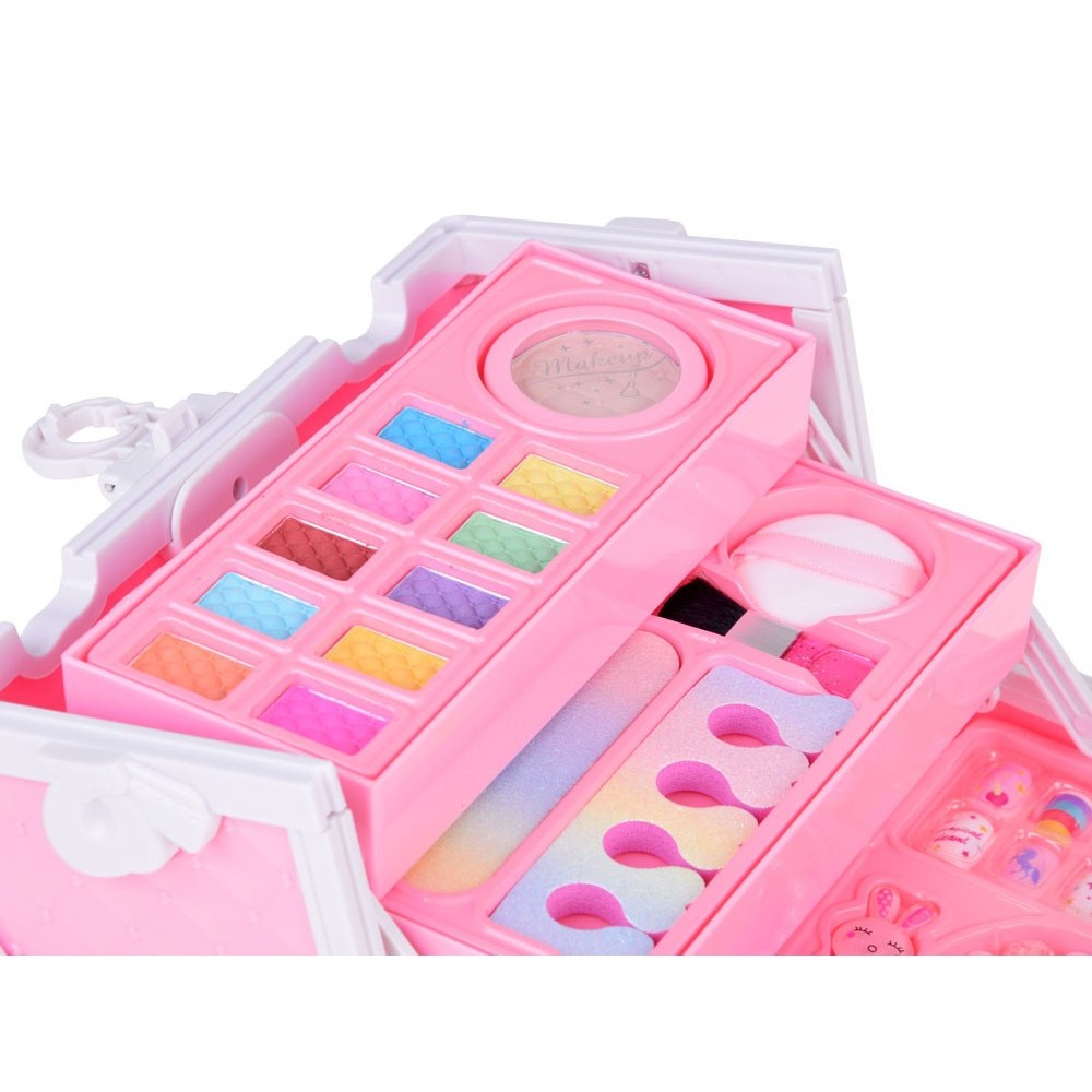 JOKO Detská Kozmetický Kufrík Make up, laky na nechty, bižutéria, ružový kufrík
