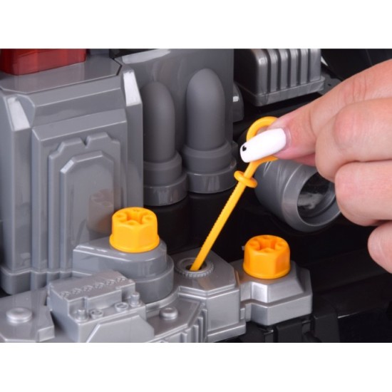 JOKO MOTOR Buldozéra Autodielňa Automechanika s volantom, Efekt Dymu, so svetlom a zvukom, žltý