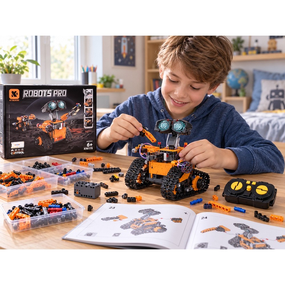 JOKO Technická Stavebnica 5v1 SPACE MACHINES PRO na diaľkové ovládanie, Robot, Dinosaurus, Motorka