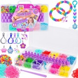 JOKO Sada Gumičky Loom Band na výrobu náramkov, náhrdelníkov 1800+ púzdro + korálky + prívesky