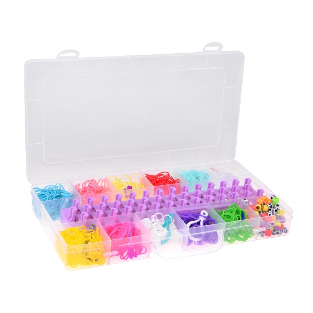 JOKO Sada Gumičky Loom Band na výrobu náramkov, náhrdelníkov 1800+ púzdro + korálky + prívesky