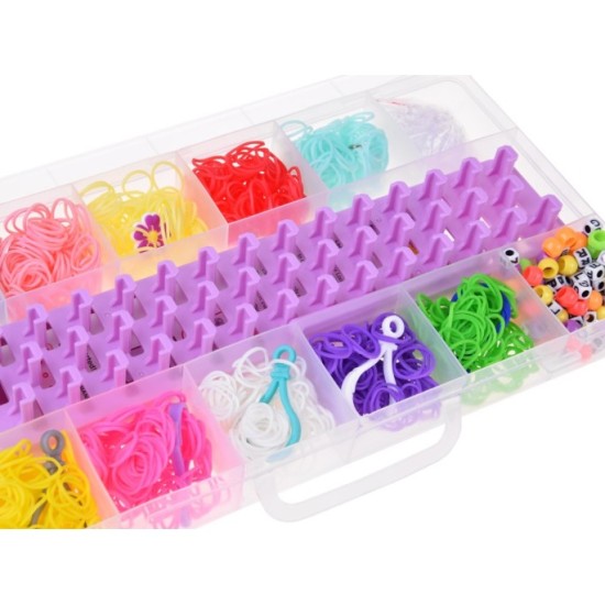 JOKO Sada Gumičky Loom Band na výrobu náramkov, náhrdelníkov 1800+ púzdro + korálky + prívesky