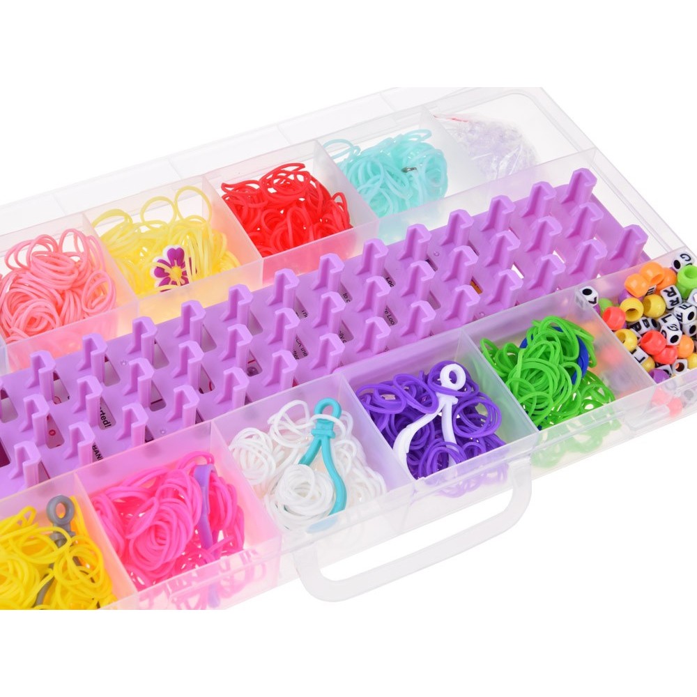 JOKO Sada Gumičky Loom Band na výrobu náramkov, náhrdelníkov 1800+ púzdro + korálky + prívesky
