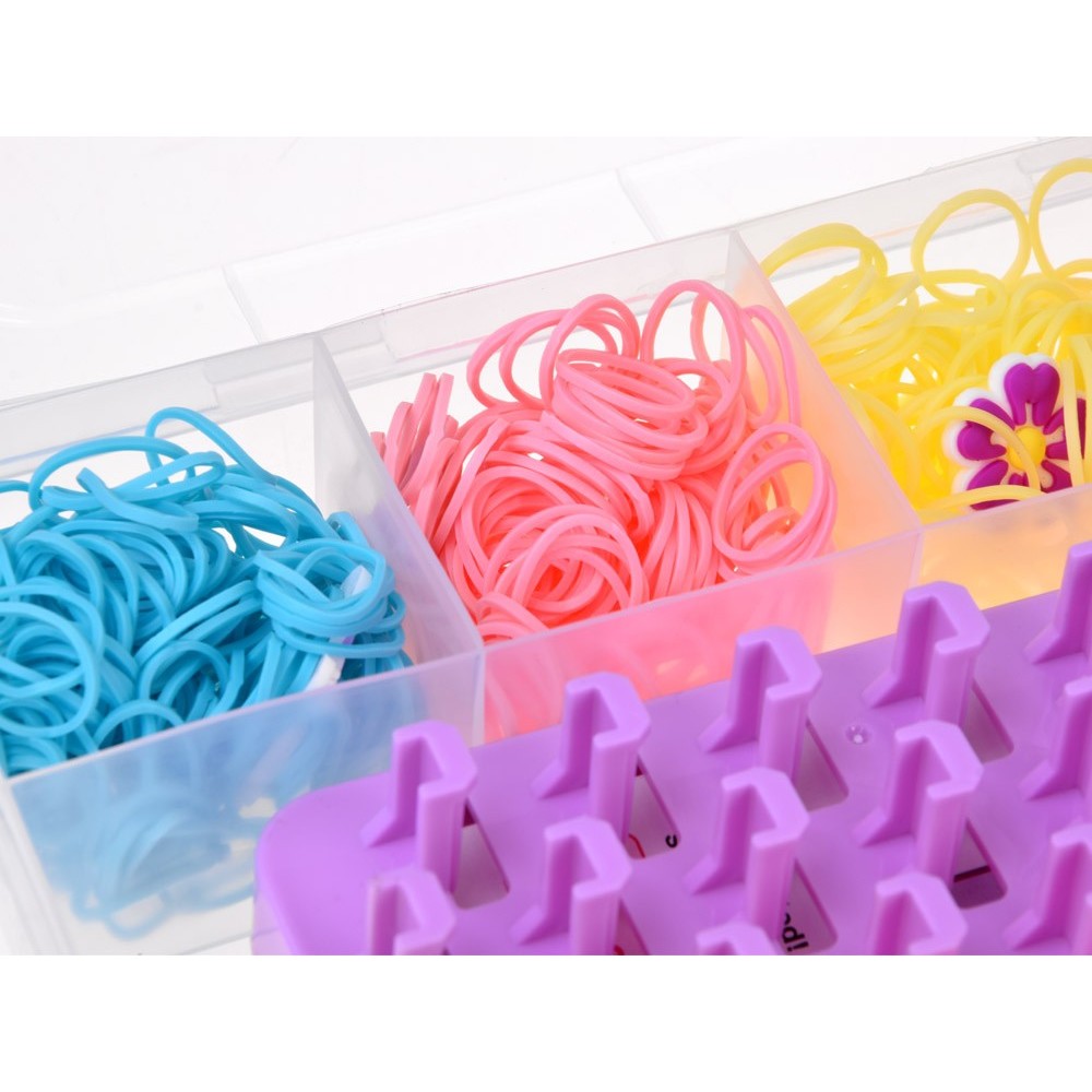 JOKO Sada Gumičky Loom Band na výrobu náramkov, náhrdelníkov 1800+ púzdro + korálky + prívesky