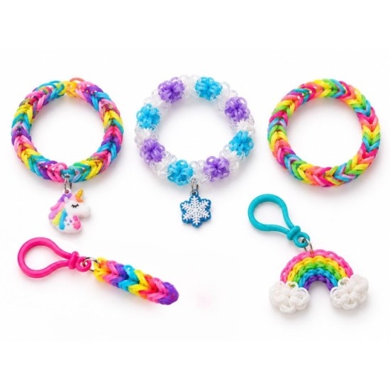 JOKO Sada Gumičky Loom Band na výrobu náramkov, náhrdelníkov 1800+ púzdro + korálky + prívesky