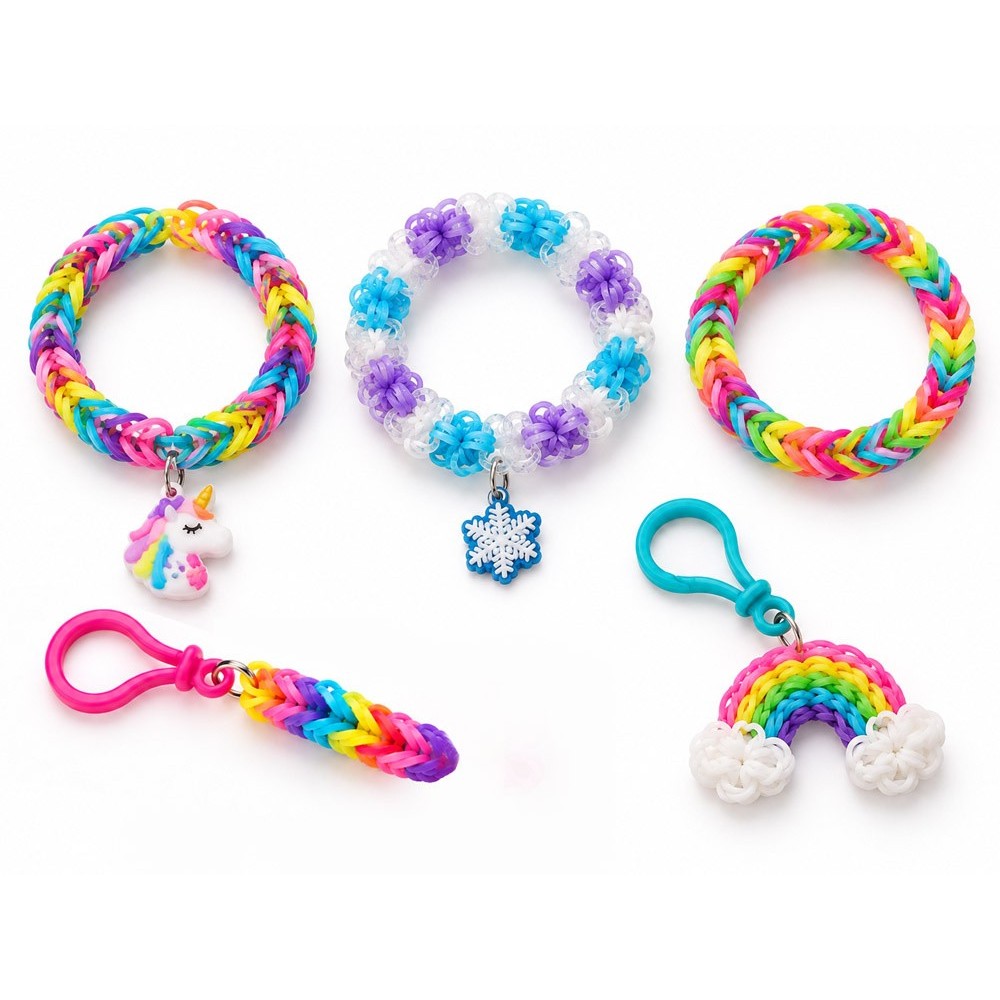 JOKO Sada Gumičky Loom Band na výrobu náramkov, náhrdelníkov 1800+ púzdro + korálky + prívesky