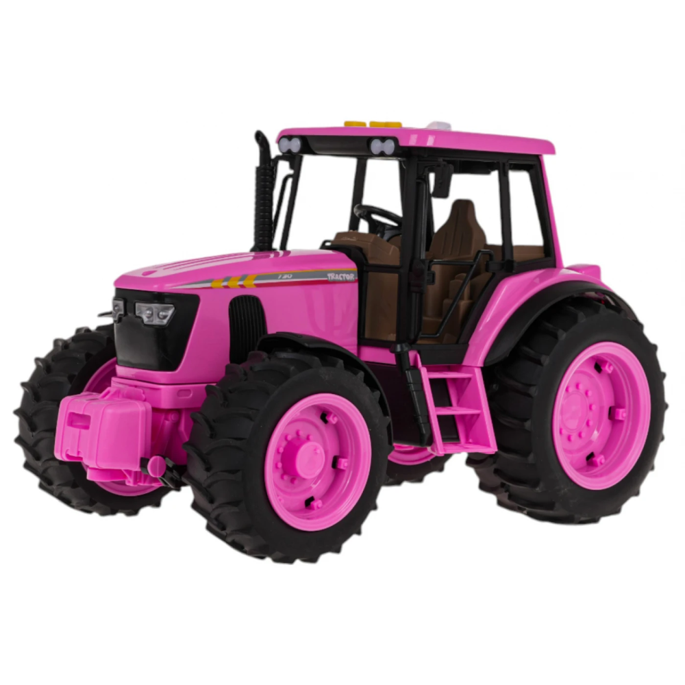 JOKO Veľký Traktor so svetlom a zvukom + otváracia kapota, ružový
