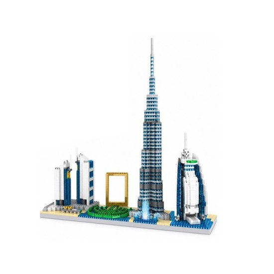 JOKO Technická stavebnica Stavebnica Dubajské mrakodrapy, slávne budovy sveta, viac ako 3000 ks, Burj Khalifa Tower