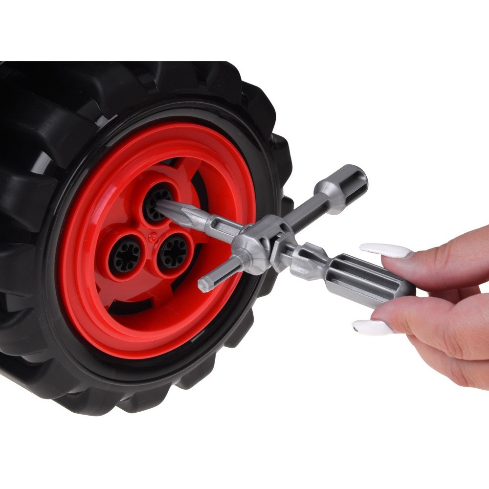 JOKO MOTOR Traktora Autodielňa Automechanika s volantom, Efekt DYMU z výfuku, so svetlom a zvukom, zelený