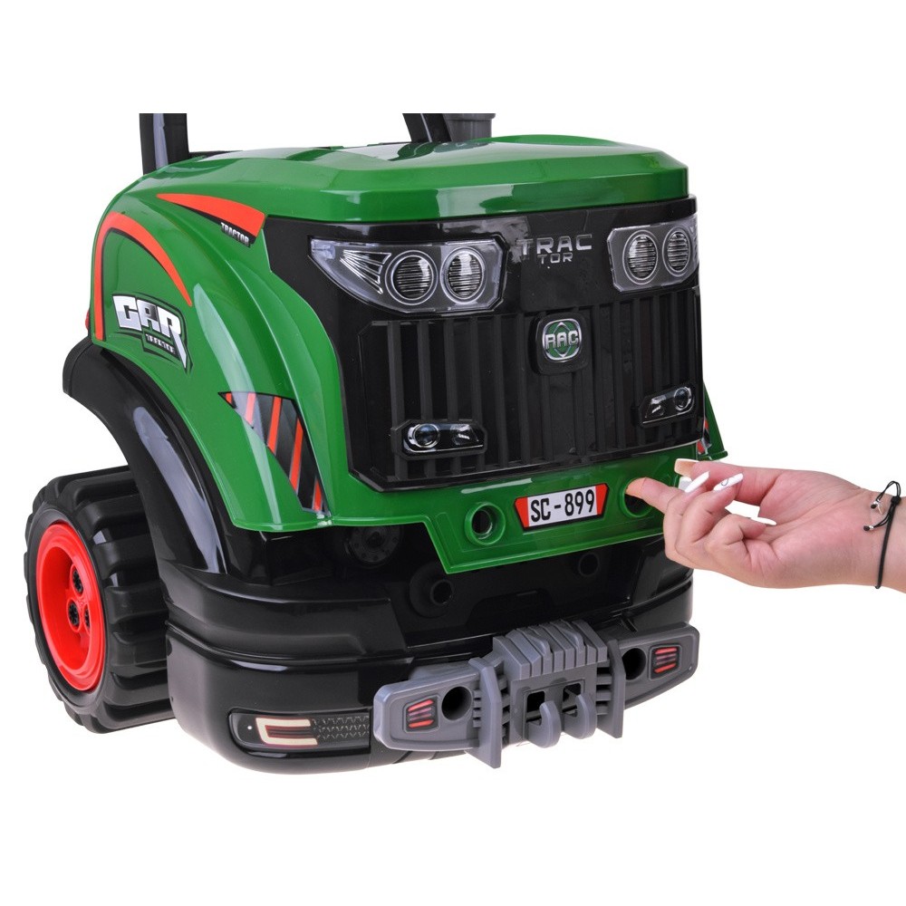 JOKO MOTOR Traktora Autodielňa Automechanika s volantom, Efekt DYMU z výfuku, so svetlom a zvukom, zelený