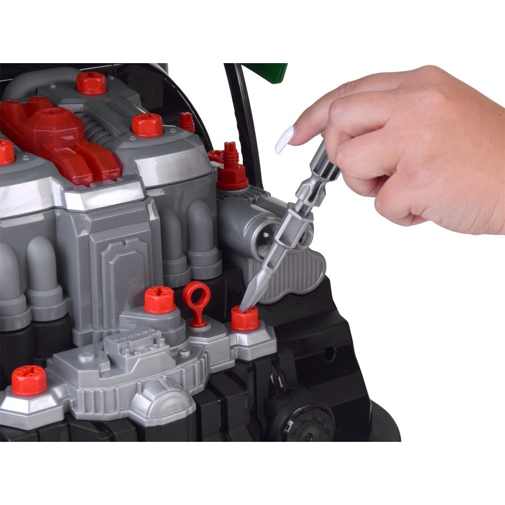 JOKO MOTOR Traktora Autodielňa Automechanika s volantom, Efekt DYMU z výfuku, so svetlom a zvukom, zelený