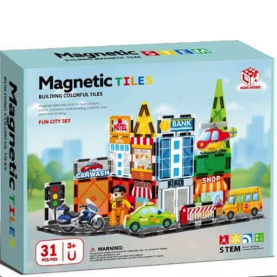 JOKO Sada Magnetické Kocky Mesto s autami 31ks