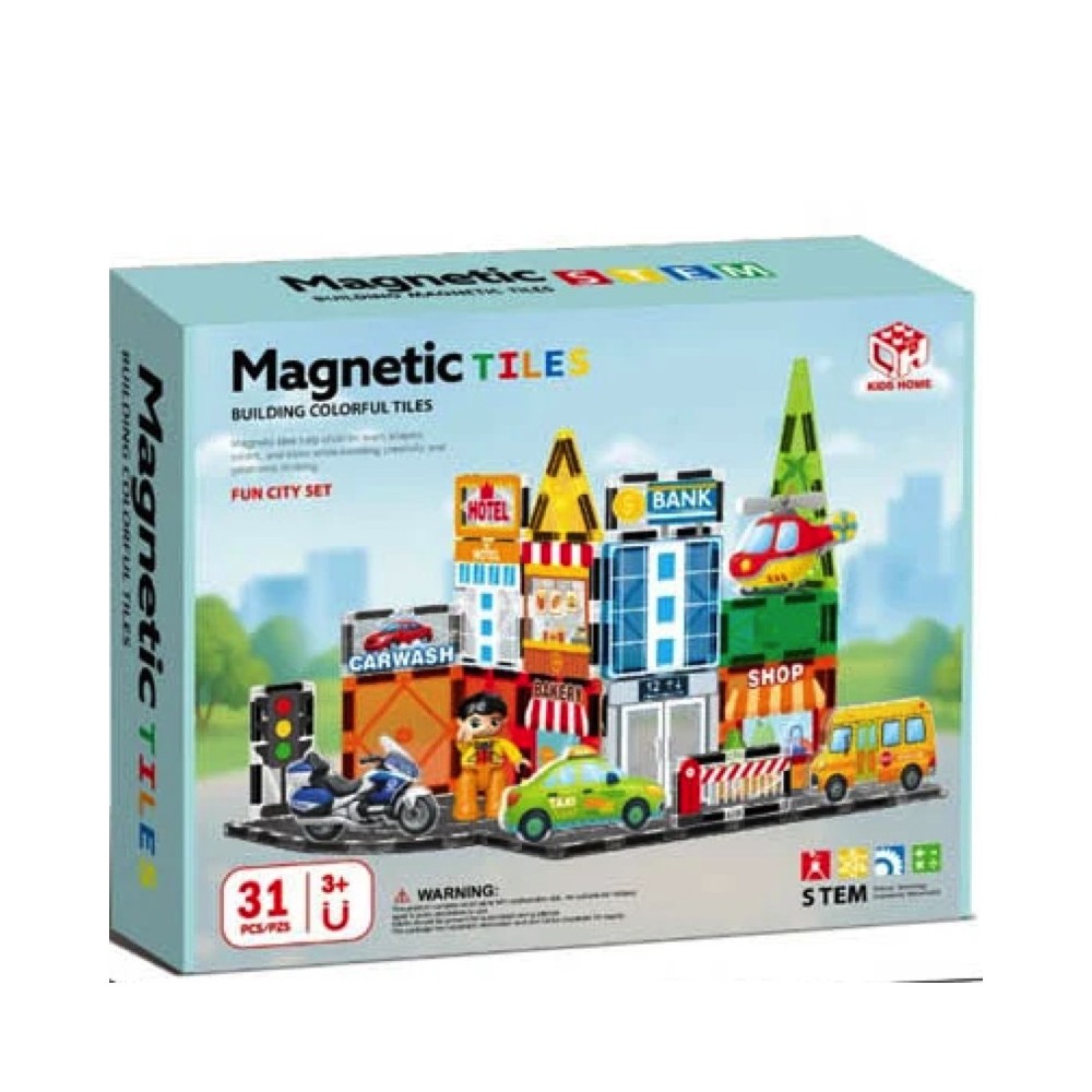 JOKO Sada Magnetické Kocky Mesto s autami 31ks