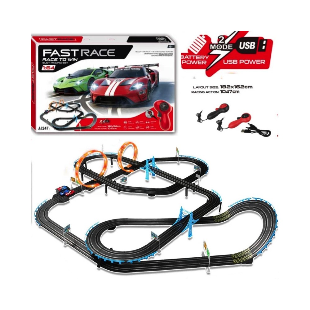 JOKO Veľká Autodráha Toyota 1047cm na batérie, 182 x 162cm, USB nabíjačka