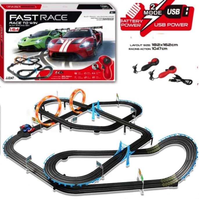 JOKO Veľká Autodráha Toyota 1047cm na batérie, 182 x 162cm, USB nabíjačka