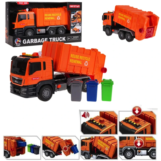 JOKO Smetiarske Auto 33cm so Zvukom a Svetlom, oranžové