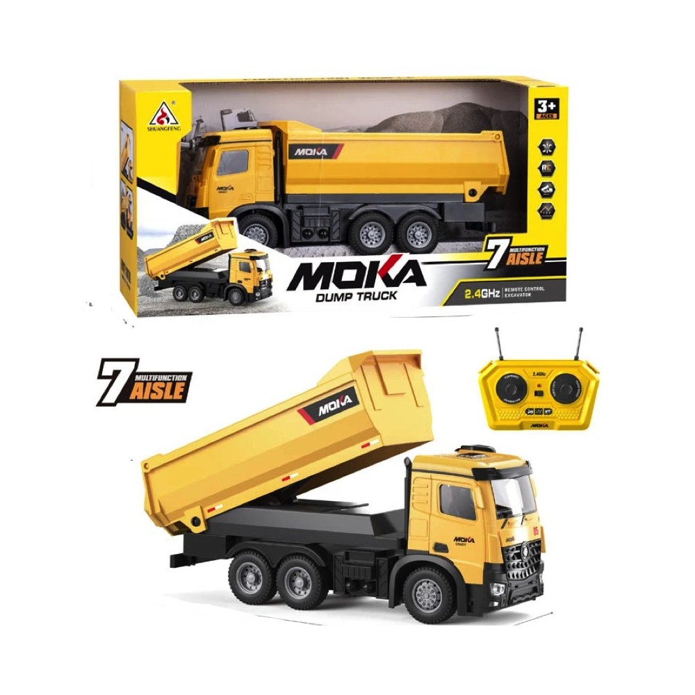 JOKO RC Nákladné auto s vyklápacou vlečkou, žlté