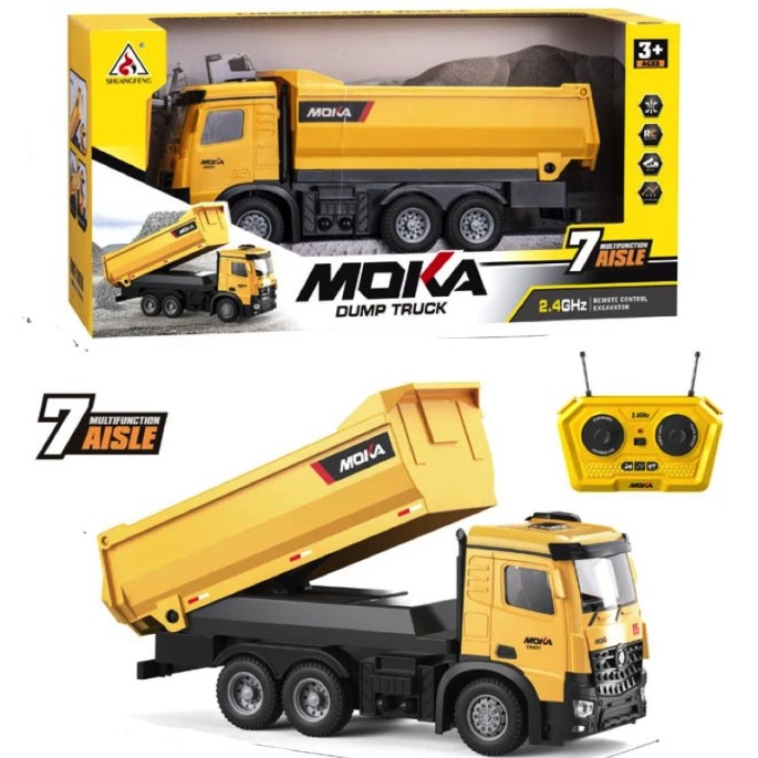 JOKO RC Nákladné auto s vyklápacou vlečkou, žlté