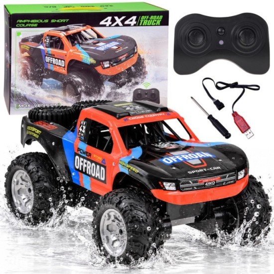 JOKO RC Auto Obojživelník 4x4, jazdí aj po vode na diaľkové ovládanie, červené