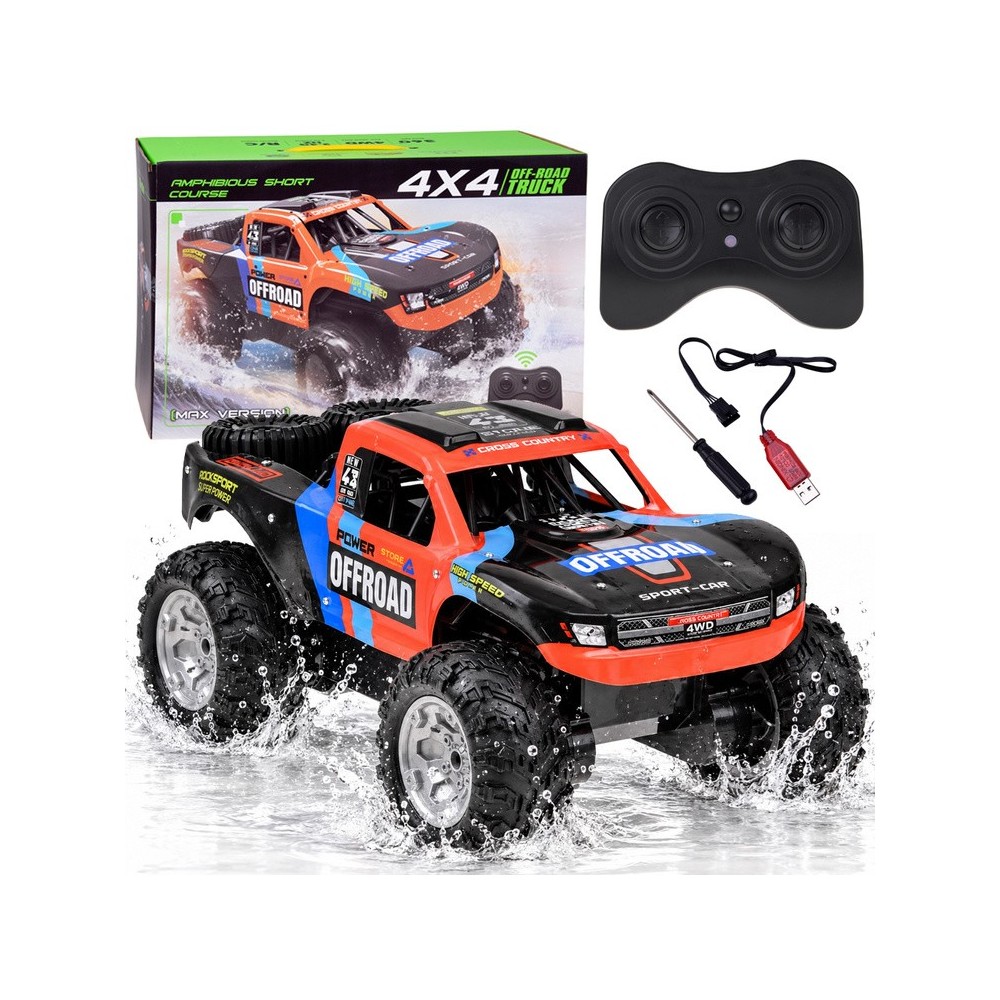 JOKO RC Auto Obojživelník 4x4, jazdí aj po vode na diaľkové ovládanie, červené