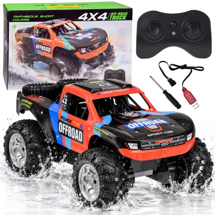 JOKO RC Auto Obojživelník 4x4, jazdí aj po vode na diaľkové ovládanie, červené