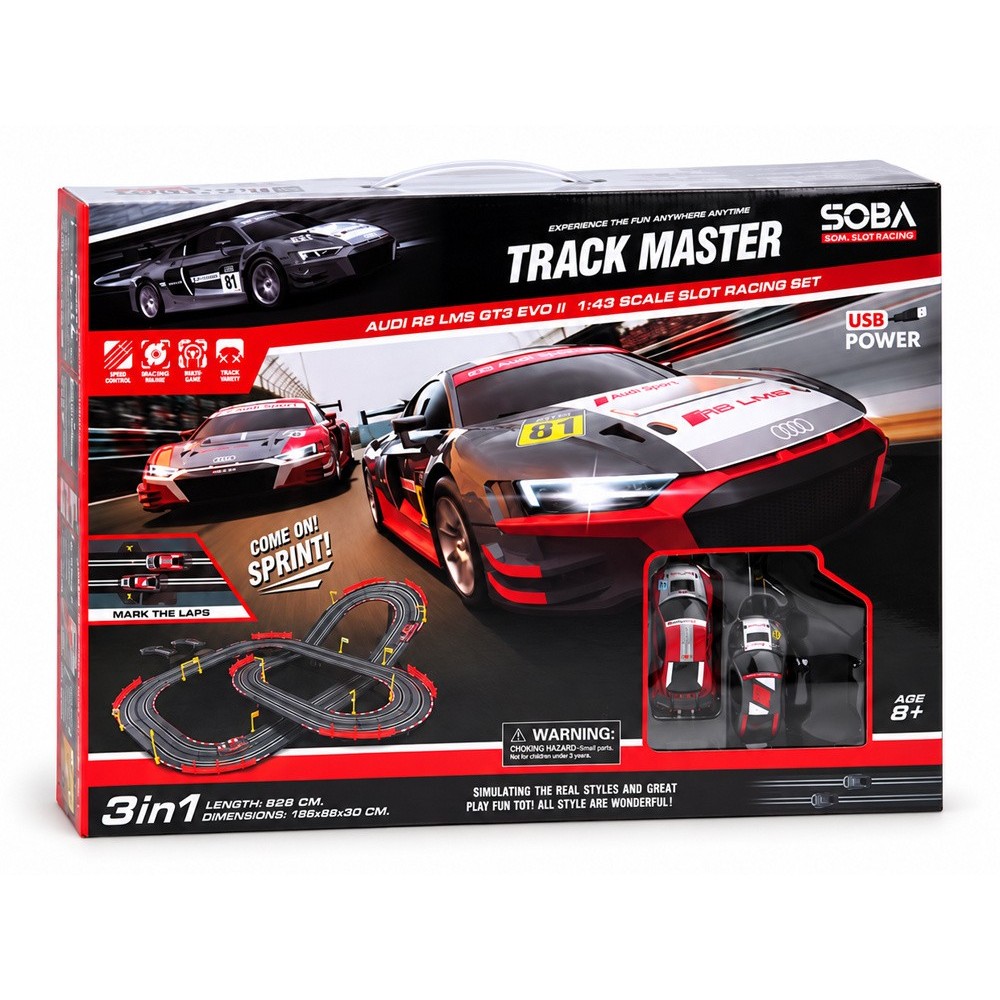 JOKO Elektrická Autodráha 525cm Audi R8 LMS GT3 EVO II s 2 autíčkami 1:43