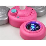 JOKO Detský Karaoke Mikfrofón pre dve deti DUO na stojane so svetlom, bluetooth, ružový