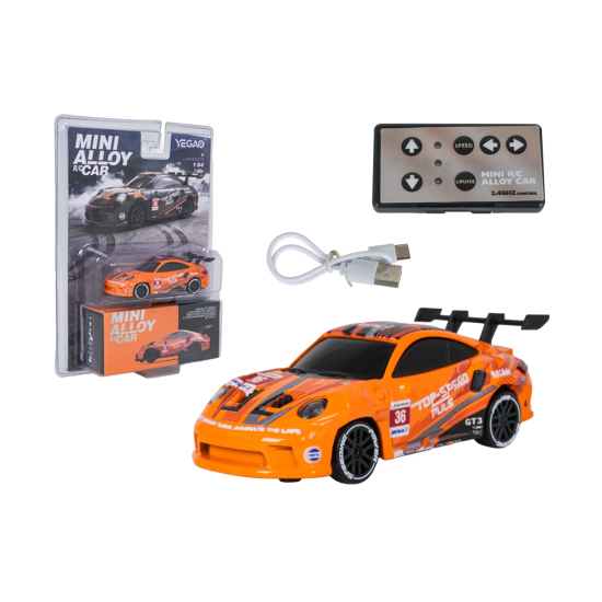 JOKO RC Kovové Driftovacie autíčko TOP SPEED 1:64, so svetlom, oranžové