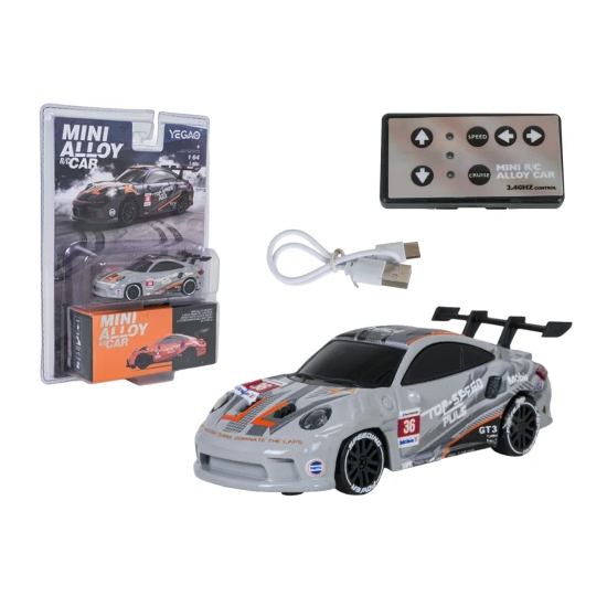 JOKO RC Kovové Driftovacie autíčko TOP SPEED 1:64, so svetlom, sivé