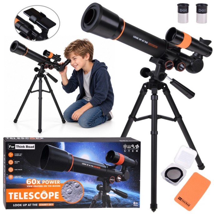 Astronomical telescope for children + metal tripod 18x 60x LUNETA ZA6300