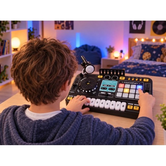 JOKO Detský Interaktívny DJ MIX Konzolový MIXER pre deti s programovaním, Bluetooth, mikrofón, svetlo