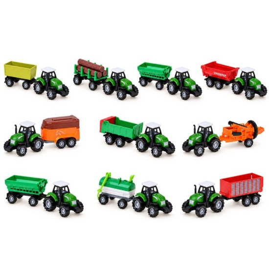 JOKO Sada Traktor, Kombajn, vlečky, prívesy, drevo 12ks