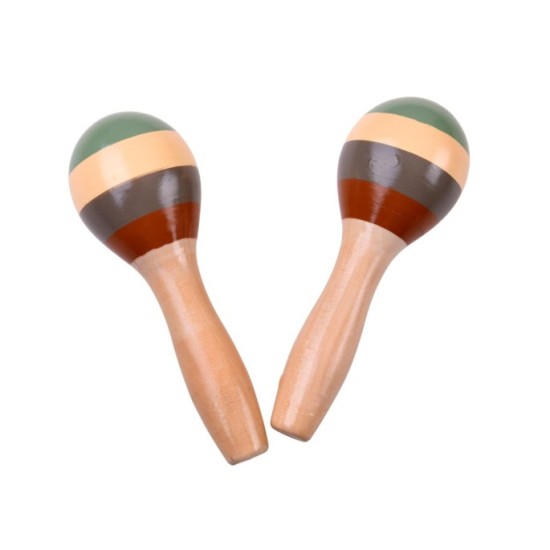 Wooden musical instruments cymbals, tambourine, triangle - 6 pcs IN0191