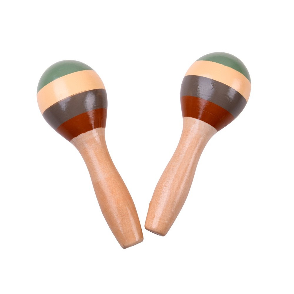Wooden musical instruments cymbals, tambourine, triangle - 6 pcs IN0191