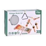 Wooden musical instruments cymbals, tambourine, triangle - 6 pcs IN0191
