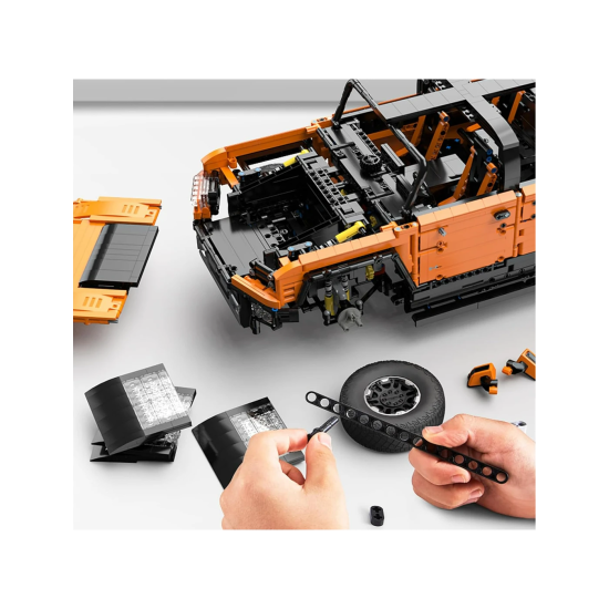 Rastar RC Technická Stavebnica Hummer EV Orange 3851ks 1:10 na diaľkové ovládanie so svetlom, oranžové