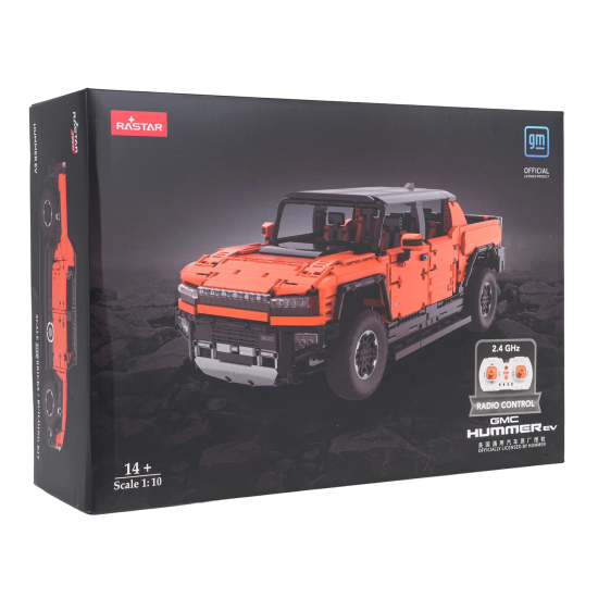 Rastar RC Technická Stavebnica Hummer EV Orange 3851ks 1:10 na diaľkové ovládanie so svetlom, oranžové