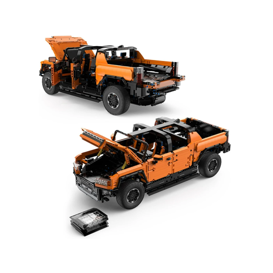 Rastar RC Technická Stavebnica Hummer EV Orange 3851ks 1:10 na diaľkové ovládanie so svetlom, oranžové