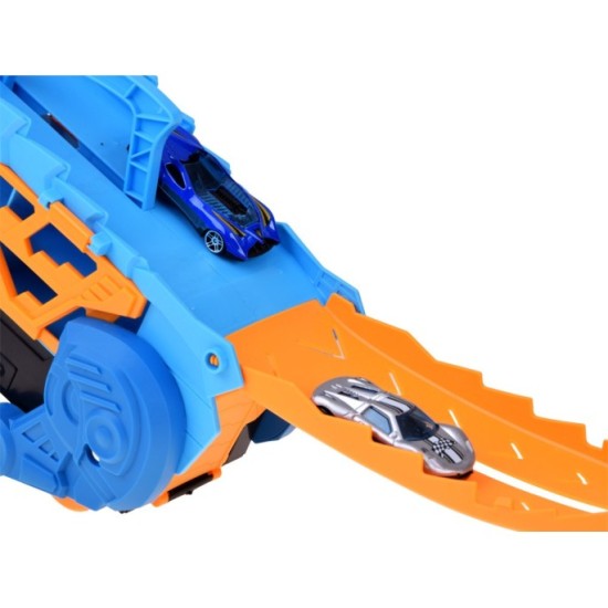 JOKO Rozkladacie auto 2v1 Dinosaurus – garáž v tvare dinosaura, ktorá „požiera“ autíčka + dopravné značky a autíčka