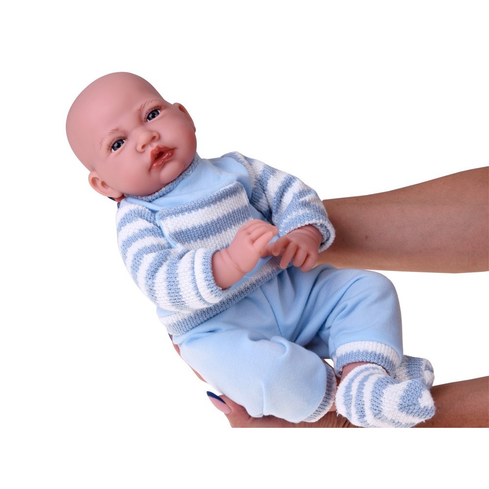 JOKO Interaktívna Bábika Chlapček so zvukom 45cm, hovorí, plače, modrá