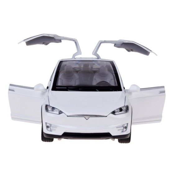JOKO RC Auto Tesla X s Dymom, Led svetlo, na diaľkové ovládanie, otváracie dvere, biele
