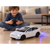 JOKO RC Auto Tesla X s Dymom, Led svetlo, na diaľkové ovládanie, otváracie dvere, biele