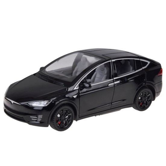 JOKO RC Auto Tesla X s Dymom, Led svetlo, na diaľkové ovládanie, otváracie dvere, čierne