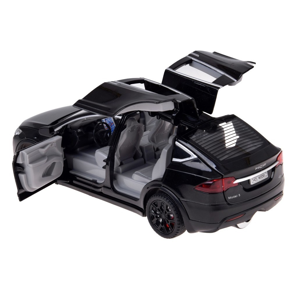 JOKO RC Auto Tesla X s Dymom, Led svetlo, na diaľkové ovládanie, otváracie dvere, čierne