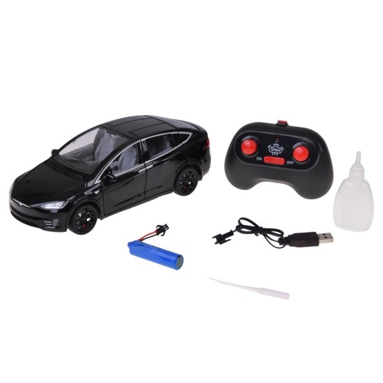 JOKO RC Auto Tesla X s Dymom, Led svetlo, na diaľkové ovládanie, otváracie dvere, čierne