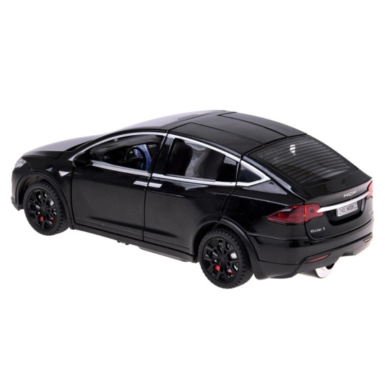 JOKO RC Auto Tesla X s Dymom, Led svetlo, na diaľkové ovládanie, otváracie dvere, čierne