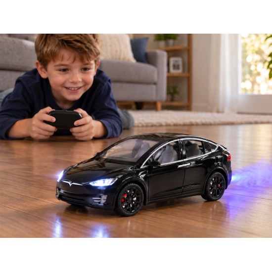 JOKO RC Auto Tesla X s Dymom, Led svetlo, na diaľkové ovládanie, otváracie dvere, čierne