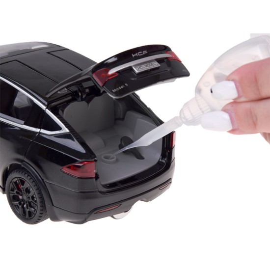 JOKO RC Auto Tesla X s Dymom, Led svetlo, na diaľkové ovládanie, otváracie dvere, čierne