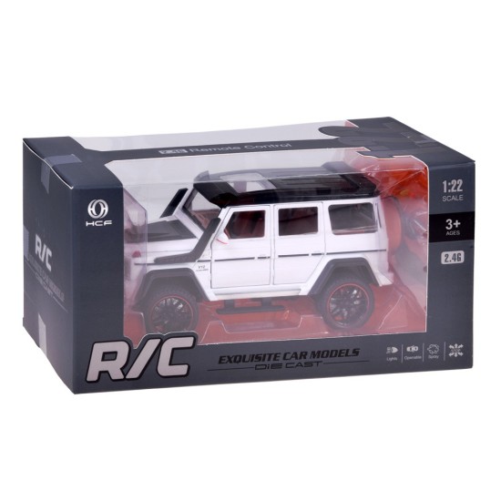 JOKO RC Kovové Auto Mercedes Brabus G800 G Class s Dymom na diaľkové ovládanie, Led svetlo, otváracie dvere, biele